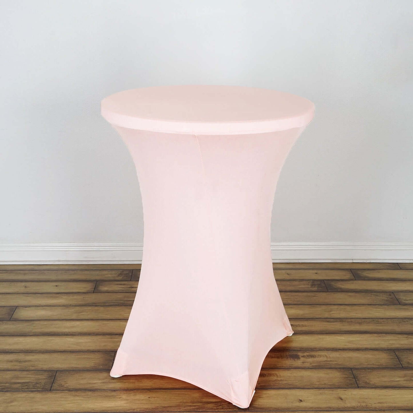 Spandex 30" Round Cocktail Table Cover Blush - Easy to Maintain Stretch Fitted Highboy Tablecloth - Linen Luxes