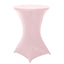Spandex 30" Round Cocktail Table Cover Blush - Easy to Maintain Stretch Fitted Highboy Tablecloth - Linen Luxes