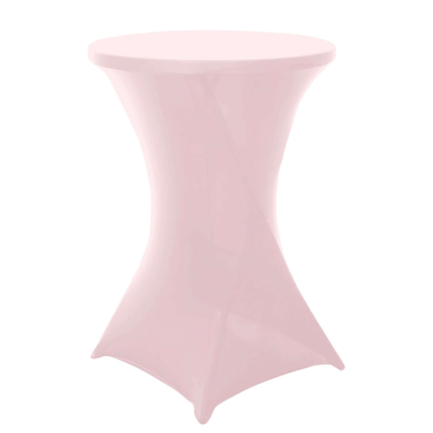 Spandex 30" Round Cocktail Table Cover Blush - Easy to Maintain Stretch Fitted Highboy Tablecloth - Linen Luxes