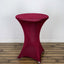 Spandex 30" Round Cocktail Table Cover Burgundy - Easy to Maintain Stretch Fitted Highboy Tablecloth - Linen Luxes