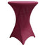 Spandex 30" Round Cocktail Table Cover Burgundy - Easy to Maintain Stretch Fitted Highboy Tablecloth - Linen Luxes