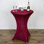 Spandex 30" Round Cocktail Table Cover Burgundy - Easy to Maintain Stretch Fitted Highboy Tablecloth - Linen Luxes