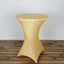 Spandex 30" Round Cocktail Table Cover Champagne - Easy to Maintain Stretch Fitted Highboy Tablecloth - Linen Luxes