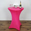 Spandex 30" Round Cocktail Table Cover Fuchsia - Easy to Maintain Stretch Fitted Highboy Tablecloth - Linen Luxes