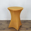Spandex 30" Round Cocktail Table Cover Gold - Easy to Maintain Stretch Fitted Highboy Tablecloth for Stylish Events - Linen Luxes