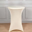Spandex 30" Round Cocktail Table Cover Ivory - Easy to Maintain Stretch Fitted Highboy Tablecloth - Linen Luxes