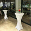 Spandex 30" Round Cocktail Table Cover Ivory - Easy to Maintain Stretch Fitted Highboy Tablecloth - Linen Luxes