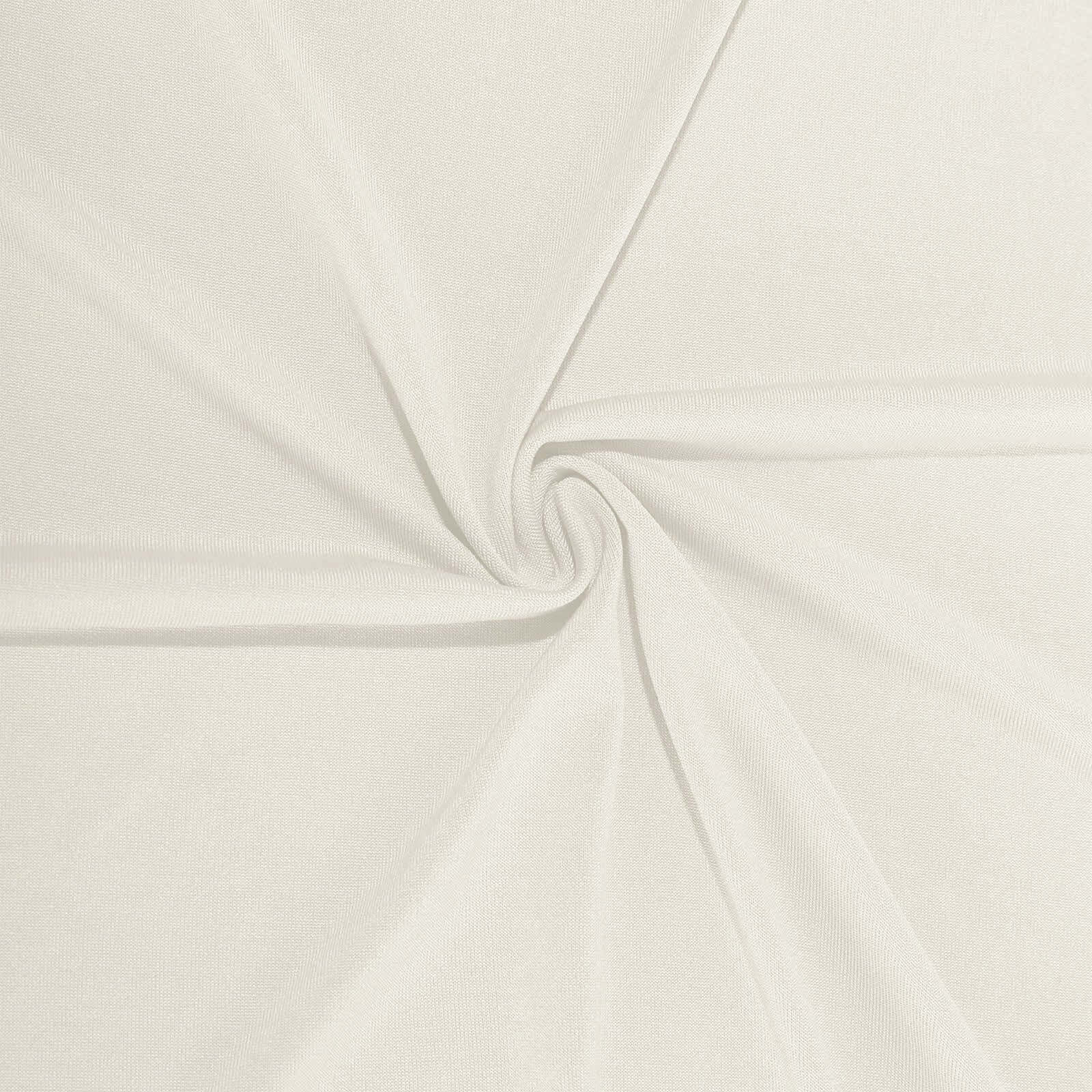 Spandex 30" Round Cocktail Table Cover Ivory - Easy to Maintain Stretch Fitted Highboy Tablecloth - Linen Luxes