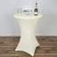 Spandex 30" Round Cocktail Table Cover Ivory - Easy to Maintain Stretch Fitted Highboy Tablecloth - Linen Luxes