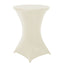 Spandex 30" Round Cocktail Table Cover Ivory - Easy to Maintain Stretch Fitted Highboy Tablecloth - Linen Luxes
