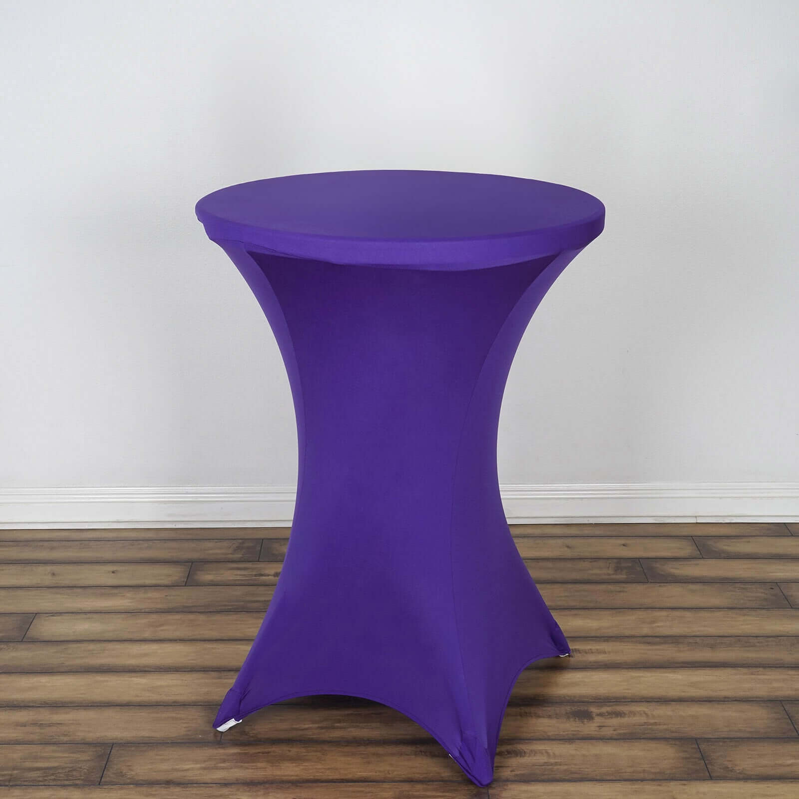 Spandex 30" Round Cocktail Table Cover Purple - Easy to Maintain Stretch Fitted Highboy Tablecloth - Linen Luxes
