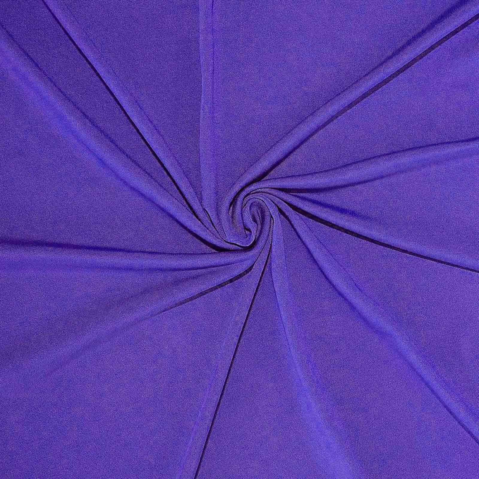 Spandex 30" Round Cocktail Table Cover Purple - Easy to Maintain Stretch Fitted Highboy Tablecloth - Linen Luxes