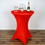 Spandex 30" Round Cocktail Table Cover Red - Easy to Maintain Stretch Fitted Highboy Tablecloth - Linen Luxes