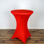 Spandex 30" Round Cocktail Table Cover Red - Easy to Maintain Stretch Fitted Highboy Tablecloth - Linen Luxes