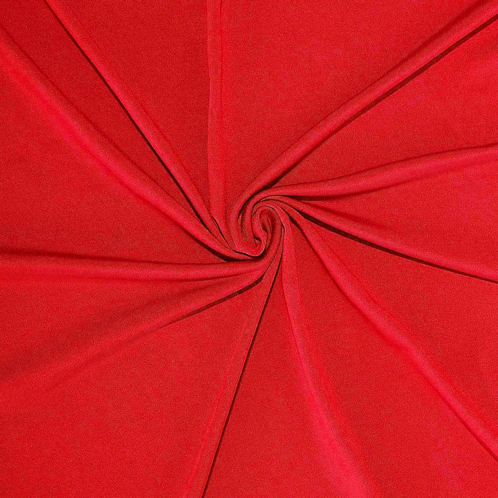 Spandex 30" Round Cocktail Table Cover Red - Easy to Maintain Stretch Fitted Highboy Tablecloth - Linen Luxes