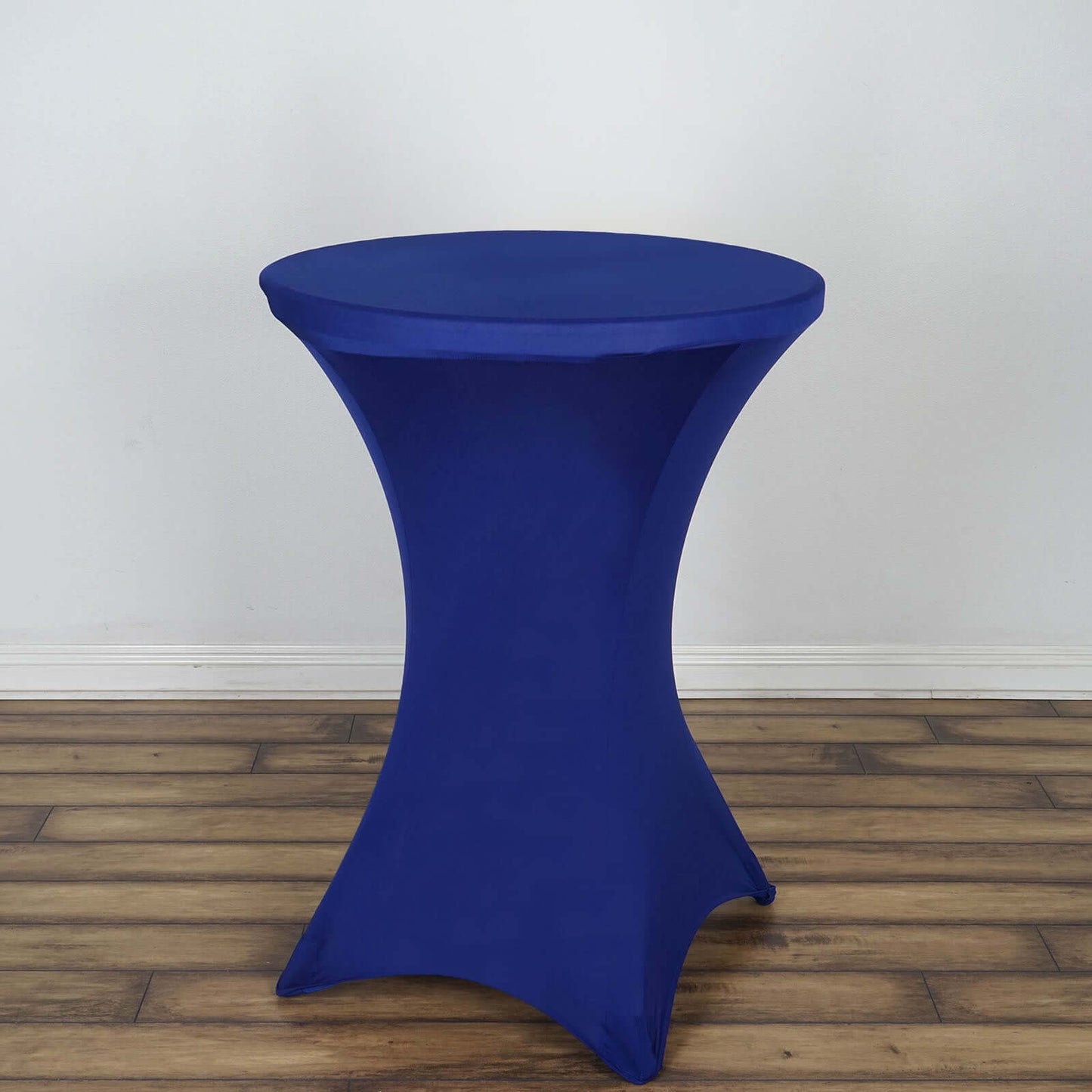 Spandex 30" Round Cocktail Table Cover Royal Blue - Easy to Maintain Stretch Fitted Highboy Tablecloth - Linen Luxes