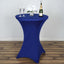Spandex 30" Round Cocktail Table Cover Royal Blue - Easy to Maintain Stretch Fitted Highboy Tablecloth - Linen Luxes