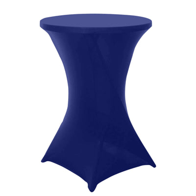 Spandex 30" Round Cocktail Table Cover Royal Blue - Easy to Maintain Stretch Fitted Highboy Tablecloth - Linen Luxes