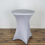 Spandex 30" Round Cocktail Table Cover White - Easy to Maintain Stretch Fitted Highboy Tablecloth for Stylish Events - Linen Luxes