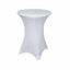 Spandex 30" Round Cocktail Table Cover White - Easy to Maintain Stretch Fitted Highboy Tablecloth for Stylish Events - Linen Luxes