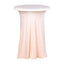 Spandex 30" Round Cocktail Table Cover Skirt Blush With Natural Wavy Drapes