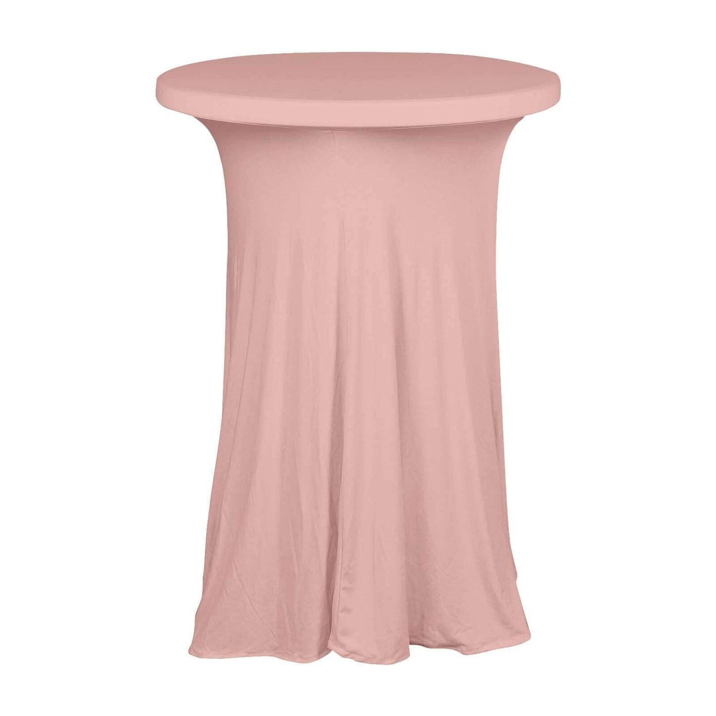 Spandex 30" Round Cocktail Table Cover Skirt Dusty Rose With Natural Wavy Drapes