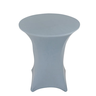 Spandex 36" Round Cocktail Table Cover Dusty Blue - Easy to Maintain Stretch Fitted Highboy Tablecloth