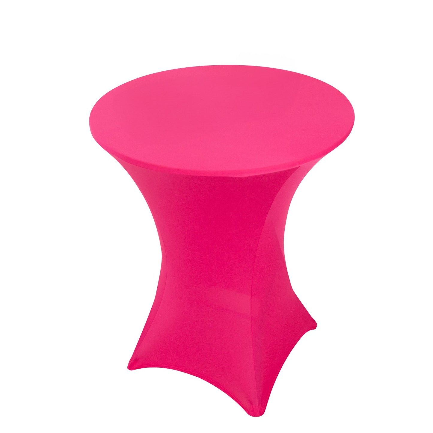Spandex 36" Round Cocktail Table Cover Fuchsia - Easy to Maintain Stretch Fitted Highboy Tablecloth