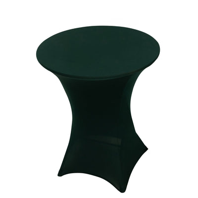 Spandex 36" Round Cocktail Table Cover Hunter Emerald Green - Easy to Maintain Stretch Fitted Highboy Tablecloth