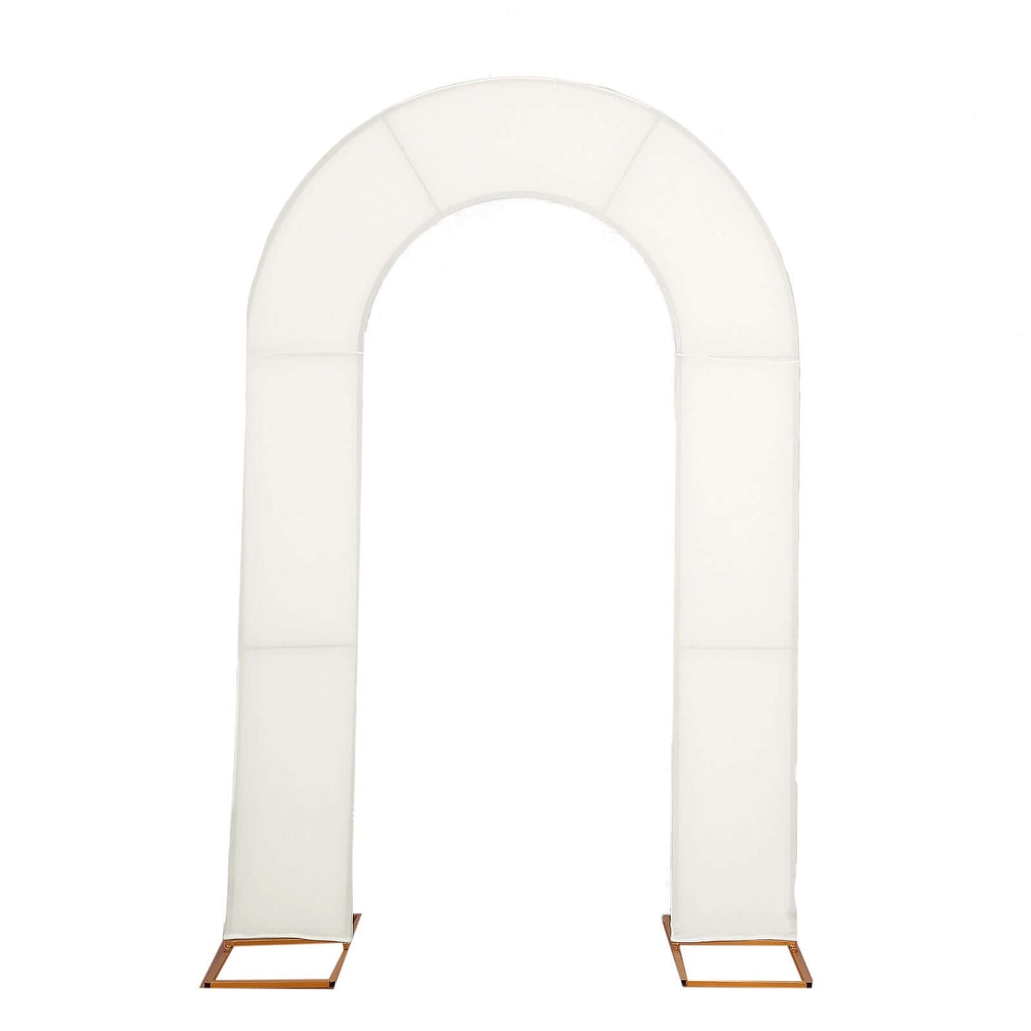 8ft Ivory Spandex Fitted Open Arch Wedding Arch Cover, Double-Sided U-Shaped Backdrop Slipcover