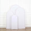 Set of 4 Matte White Spandex Fitted Wedding Arch Covers For Round Top Chiara Backdrop Stands - 4ft,5ft,6ft,7ft