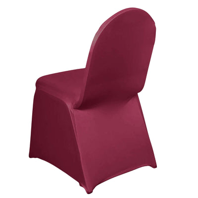 Spandex Chair Cover for Banquet Chairs Burgundy - Stretch 160GSM Fabric with Slip - On Slipcover - Linen Luxes