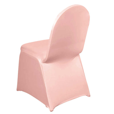 Spandex Chair Cover for Banquet Chairs Dusty Rose - Stretch 160GSM Fabric with Slip - On Slipcover - Linen Luxes