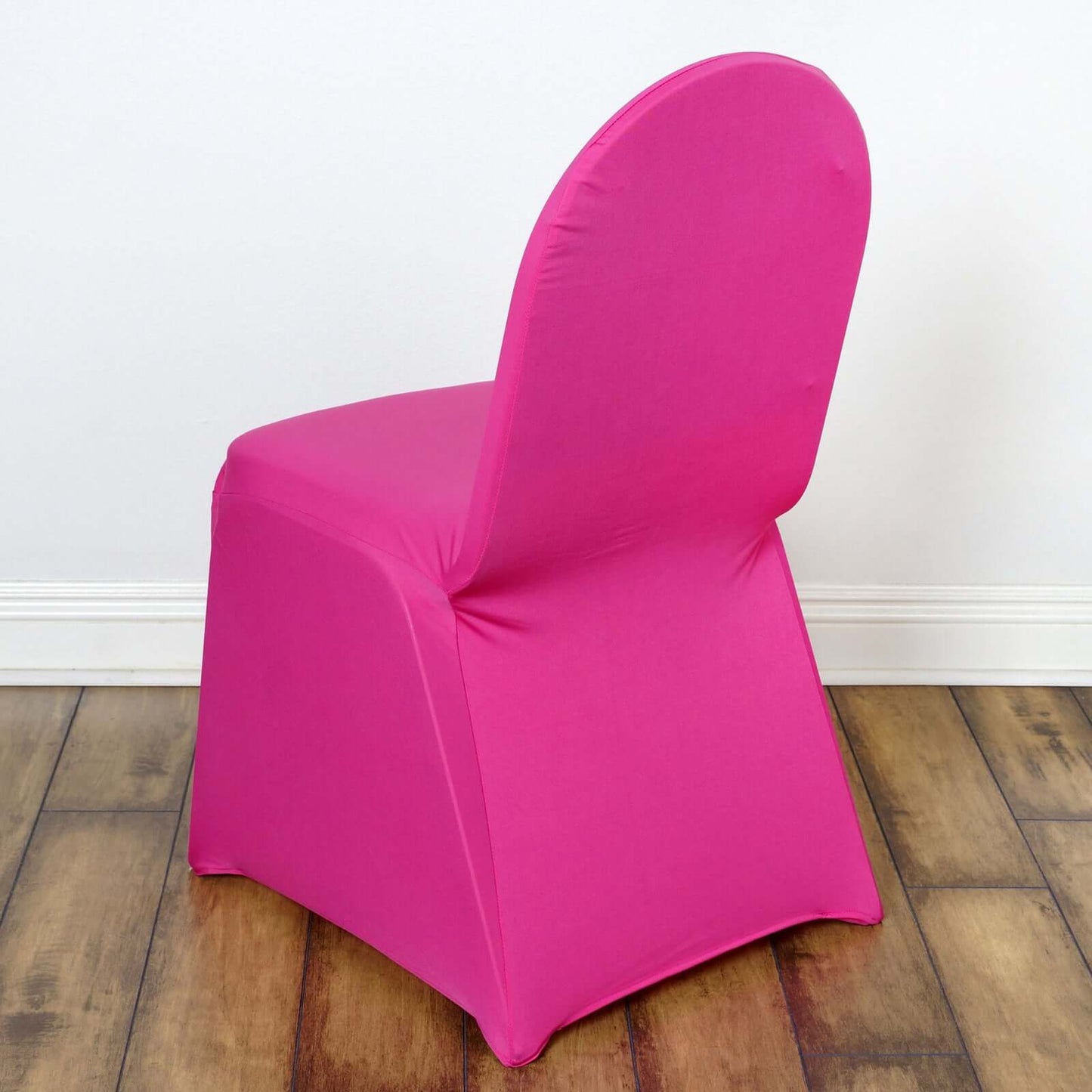Spandex Chair Cover for Banquet Chairs Fuchsia - Stretch 160GSM Fabric with Slip - On Slipcover - Linen Luxes