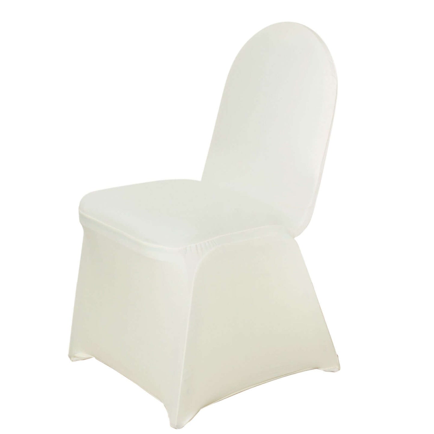 Spandex Chair Cover for Banquet Chairs Ivory - Stretch 160GSM Fabric with Slip - On Slipcover - Linen Luxes