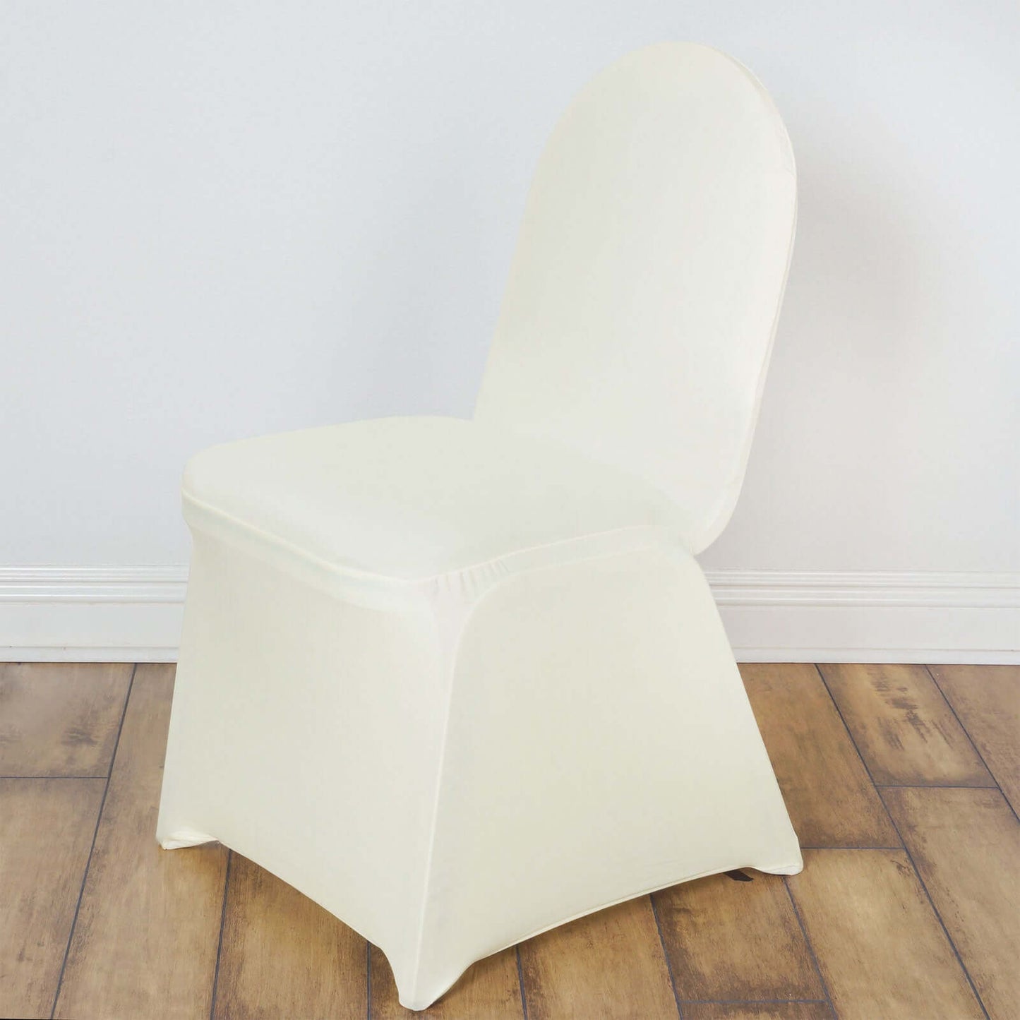 Spandex Chair Cover for Banquet Chairs Ivory - Stretch 160GSM Fabric with Slip - On Slipcover - Linen Luxes