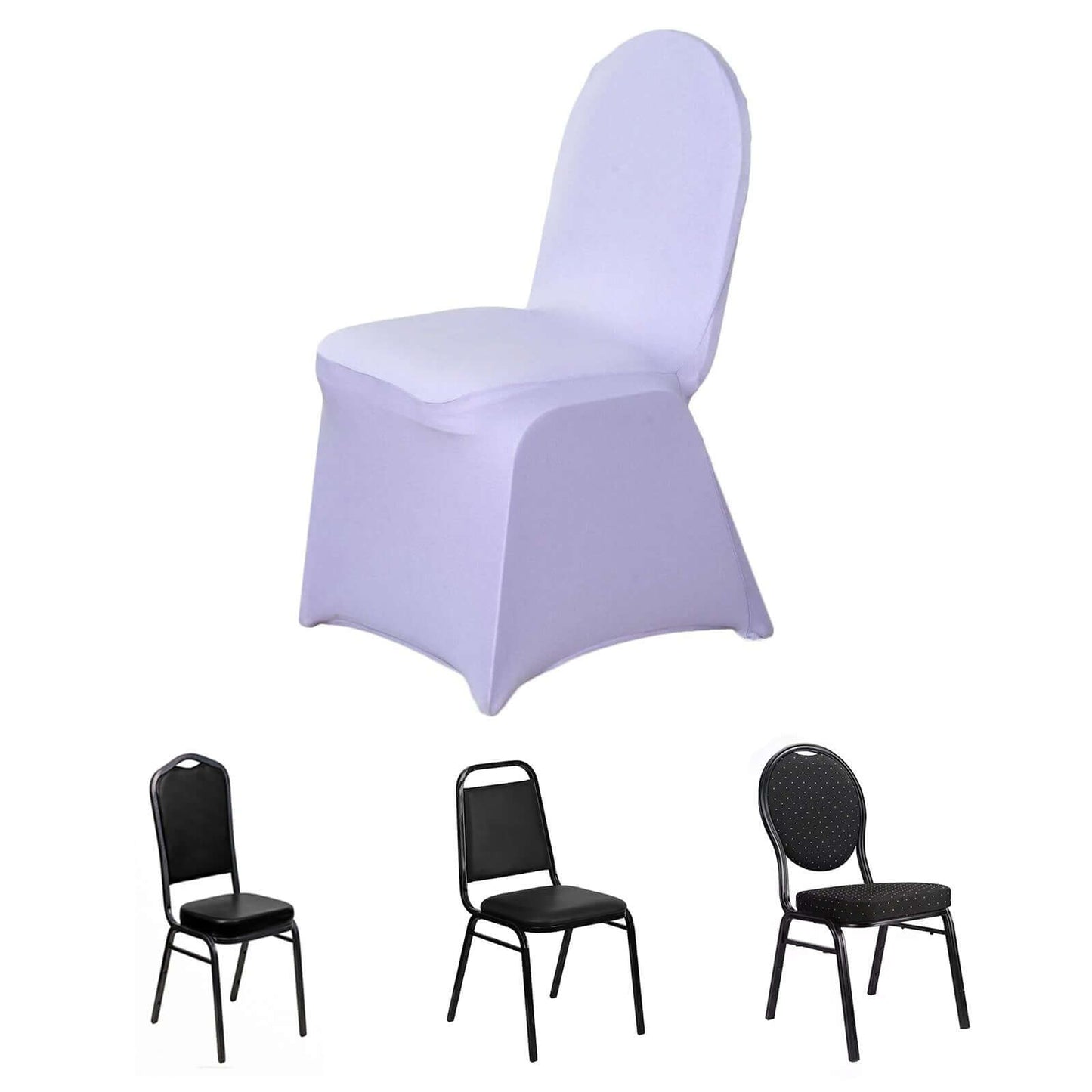 Spandex Chair Cover for Banquet Chairs Lavender Lilac - Stretch 160GSM Fabric with Slip - On Slipcover - Linen Luxes