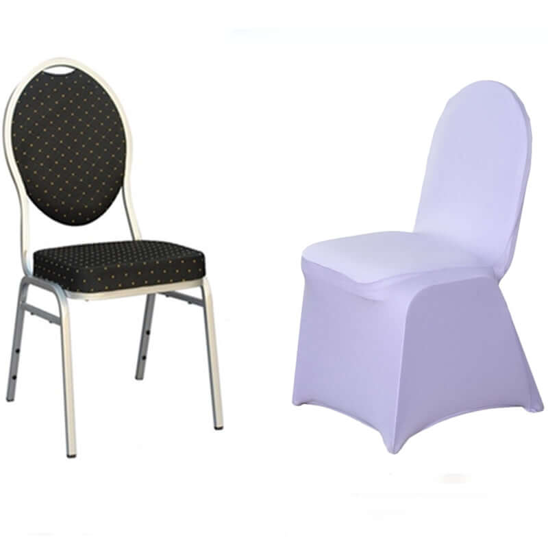 Spandex Chair Cover for Banquet Chairs Lavender Lilac - Stretch 160GSM Fabric with Slip - On Slipcover - Linen Luxes