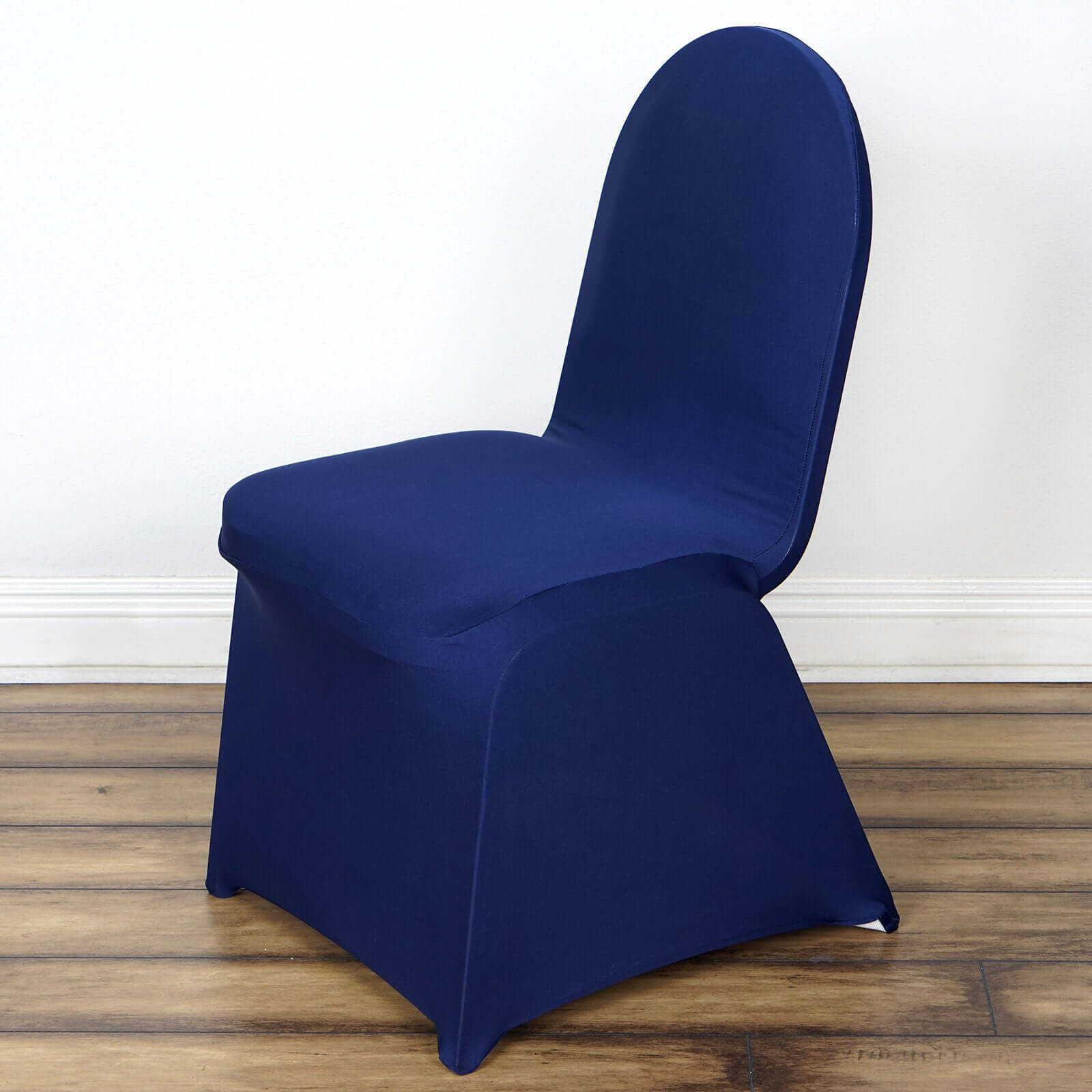 Spandex Chair Cover for Banquet Chairs Navy Blue - Stretch 160GSM Fabric with Slip - On Slipcover - Linen Luxes