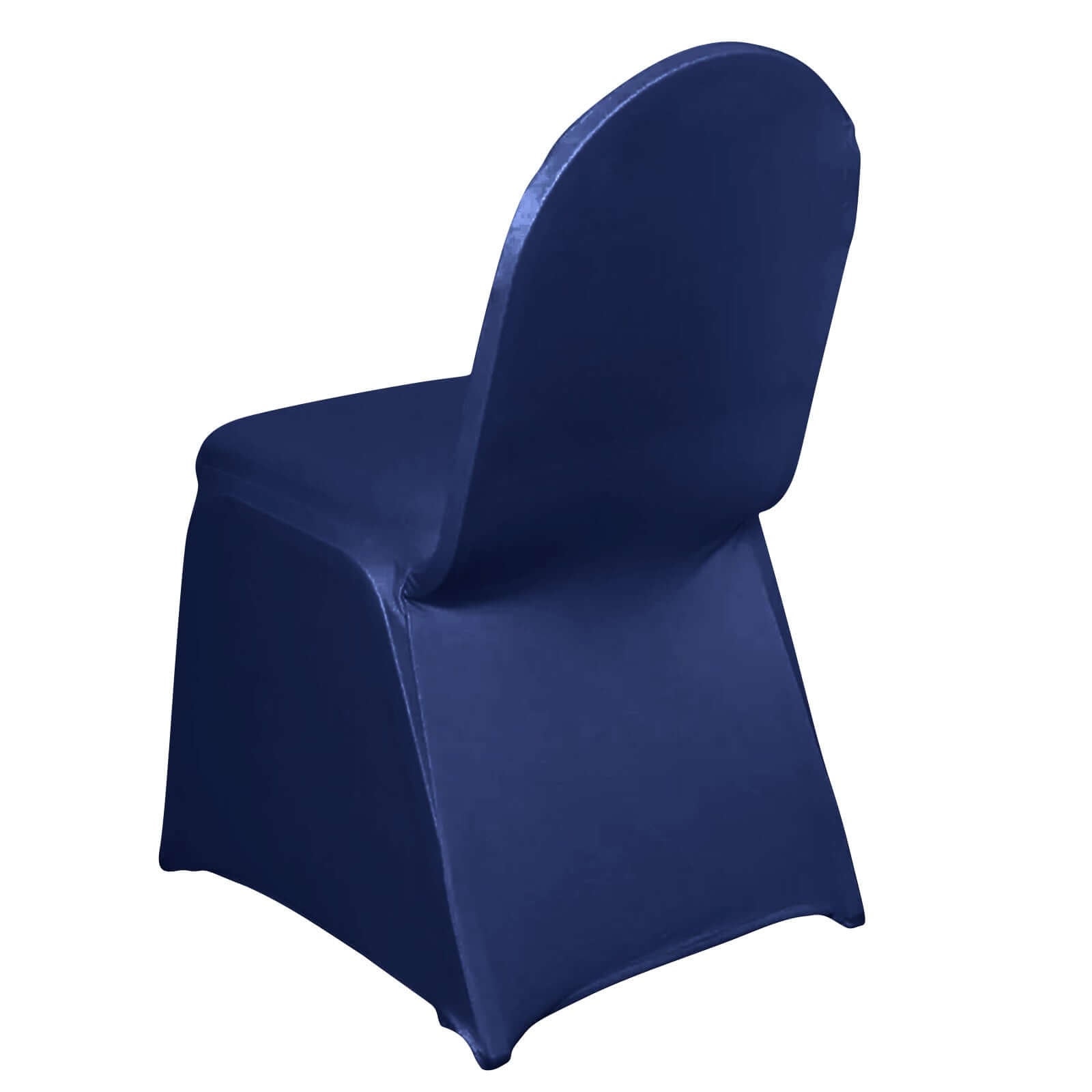 Spandex Chair Cover for Banquet Chairs Navy Blue - Stretch 160GSM Fabric with Slip - On Slipcover - Linen Luxes