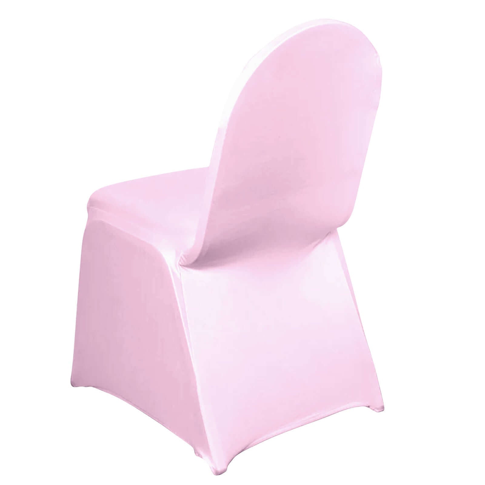 Spandex Chair Cover for Banquet Chairs Pink - Stretch 160GSM Fabric with Slip - On Slipcover - Linen Luxes