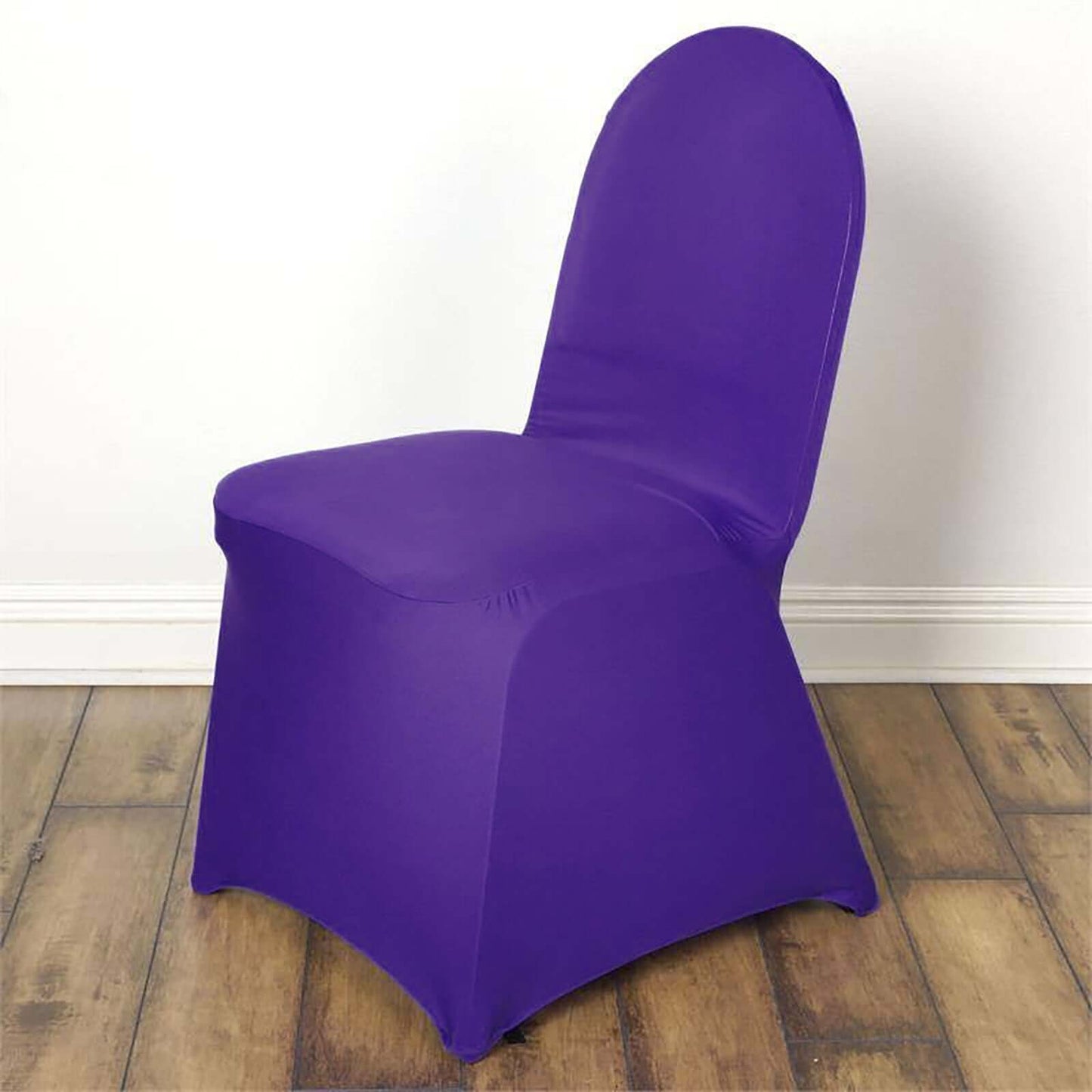 Spandex Chair Cover for Banquet Chairs Purple - Stretch 160GSM Fabric with Slip - On Slipcover - Linen Luxes