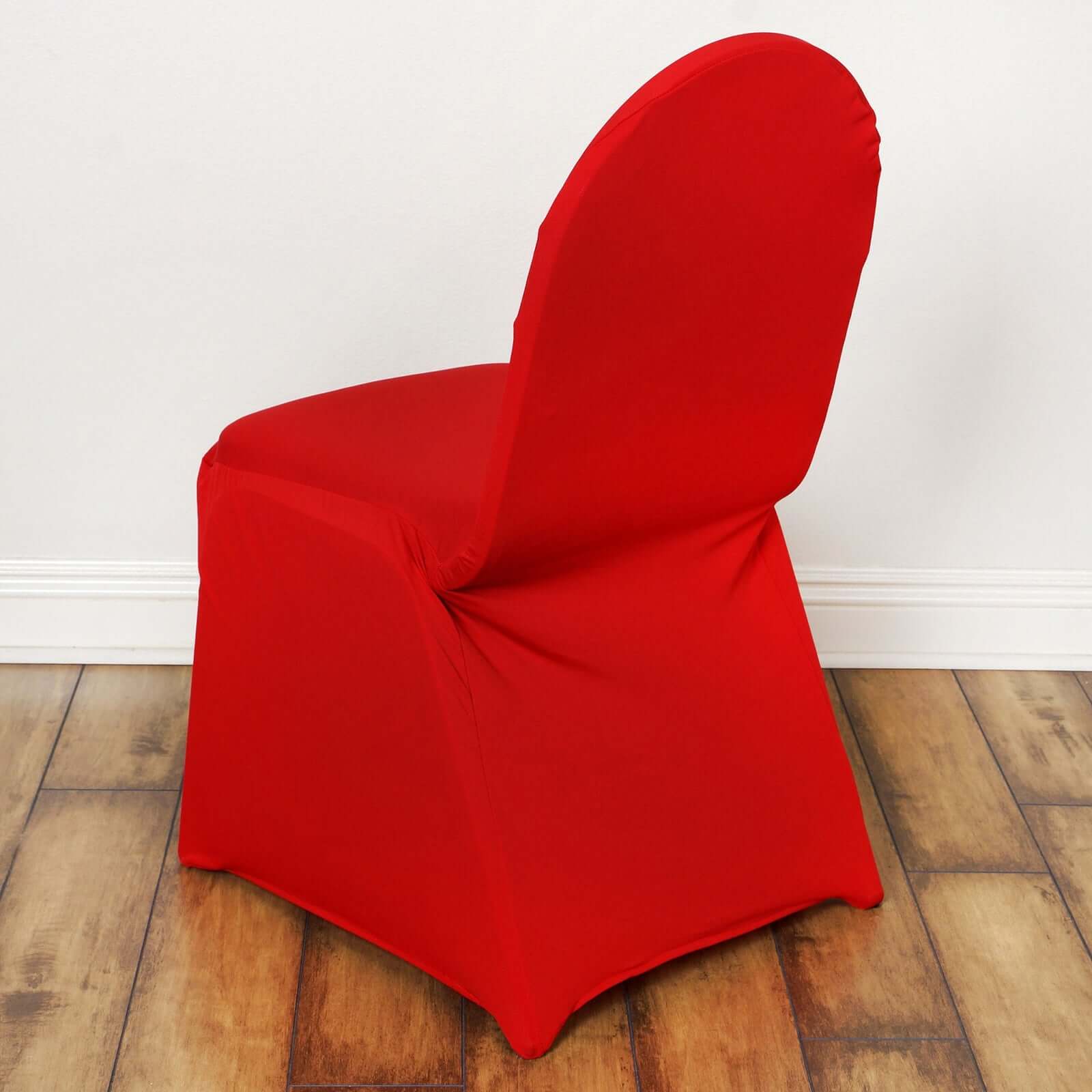 Spandex Chair Cover for Banquet Chairs Red - Stretch 160GSM Fabric with Slip - On Slipcover - Linen Luxes