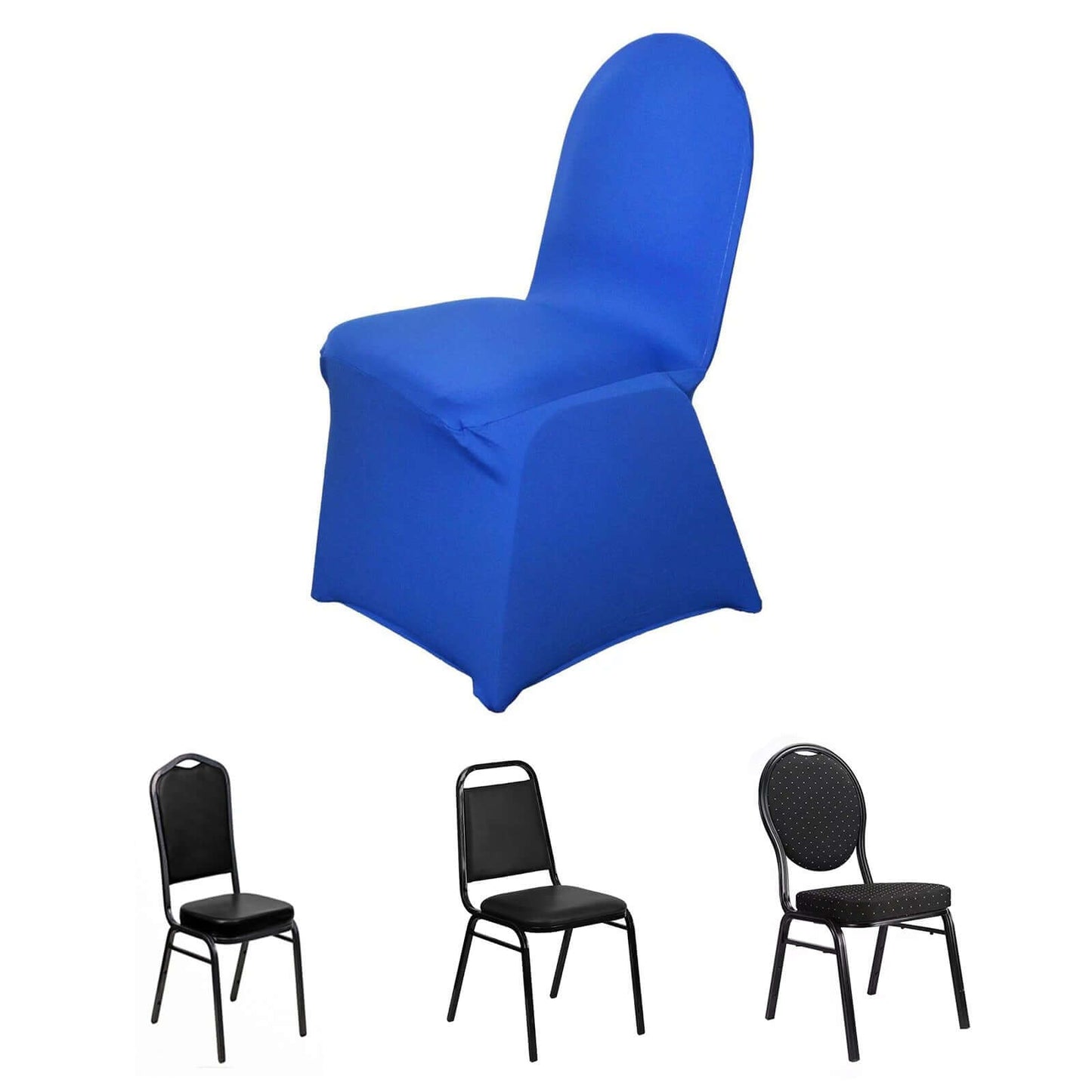 Spandex Chair Cover for Banquet Chairs Royal Blue - Stretch 160GSM Fabric with Slip - On Slipcover - Linen Luxes