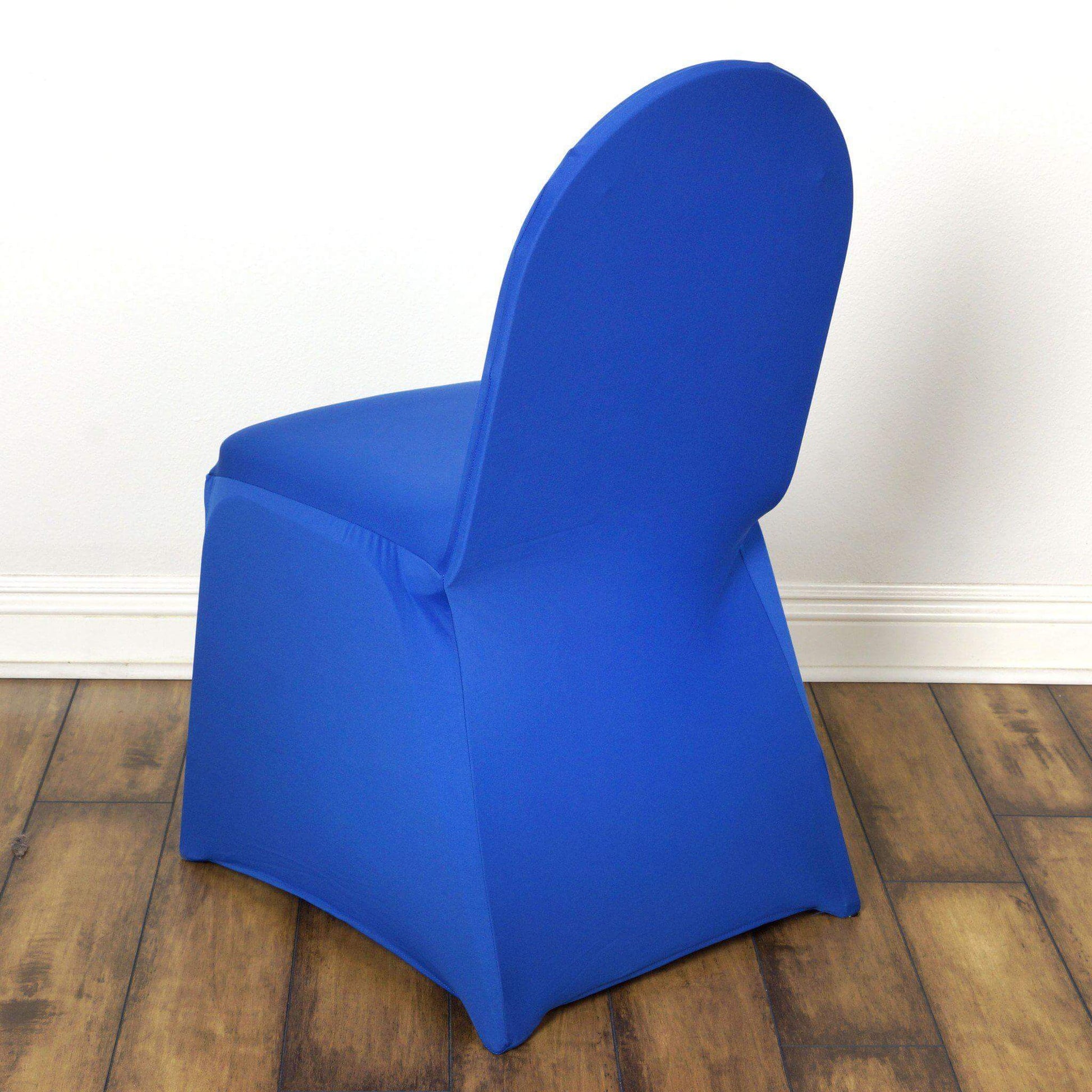 Spandex Chair Cover for Banquet Chairs Royal Blue - Stretch 160GSM Fabric with Slip - On Slipcover - Linen Luxes