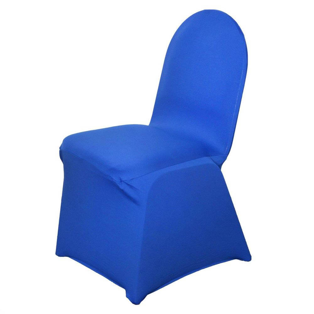 Spandex Chair Cover for Banquet Chairs Royal Blue - Stretch 160GSM Fabric with Slip - On Slipcover - Linen Luxes
