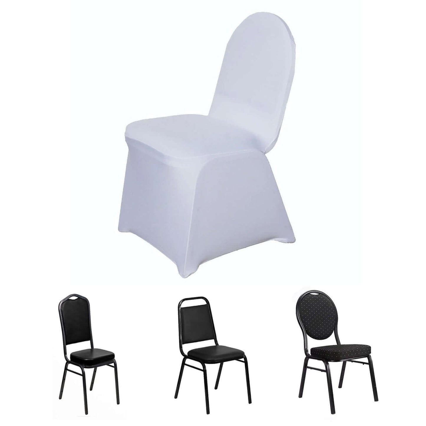 Spandex Chair Cover for Banquet Chairs White - Stylish Stretch 160GSM Fabric with Slip - On Slipcover for Sophisticated Gatherings - Linen Luxes