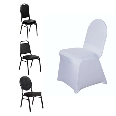 Spandex Chair Cover for Banquet Chairs White - Stylish Stretch 160GSM Fabric with Slip - On Slipcover for Sophisticated Gatherings - Linen Luxes