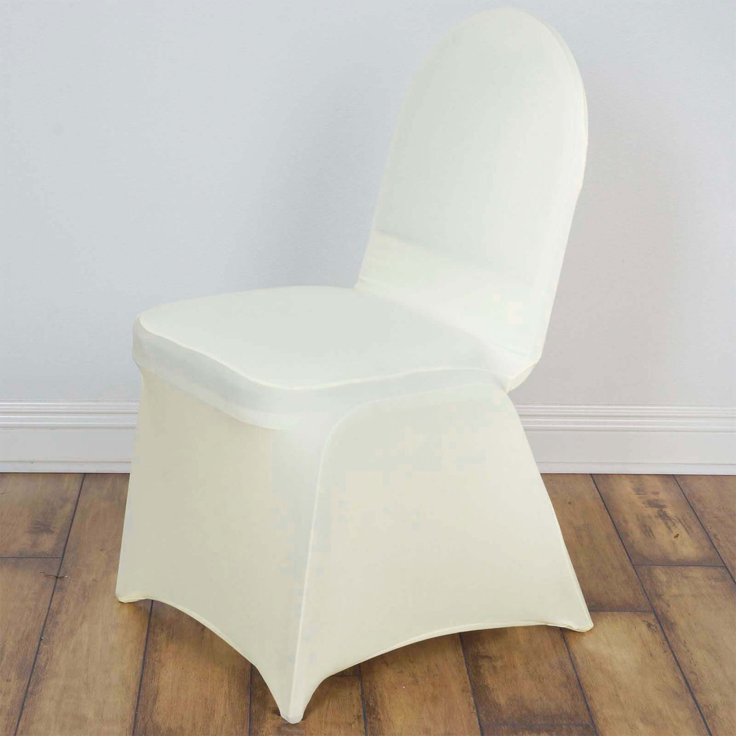 Spandex Chair Cover Madrid Style for Banquet Chairs Ivory - Stylish Stretch 180GSM Fitted Slipcover - Linen Luxes