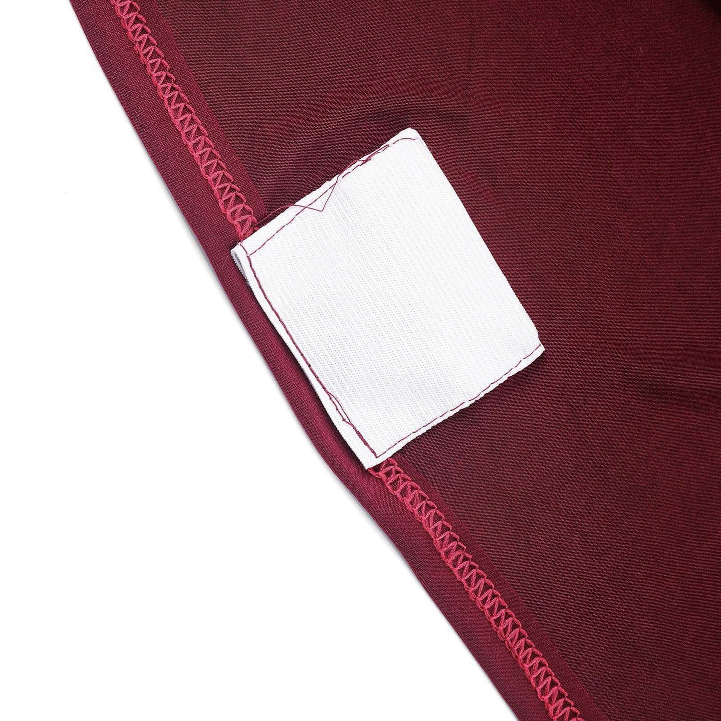 Spandex Chair Cover with Metallic Shimmer Tinsel Back for Banquet Chairs Burgundy - Fitted Slipcover - Linen Luxes